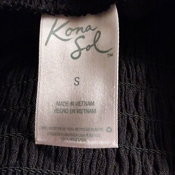 KONA Sol Women's Smocked Waist Side Slit Cover Up Pants NWT Size S 4-6 - Picture 6 of 10